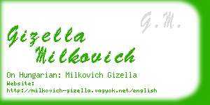 gizella milkovich business card